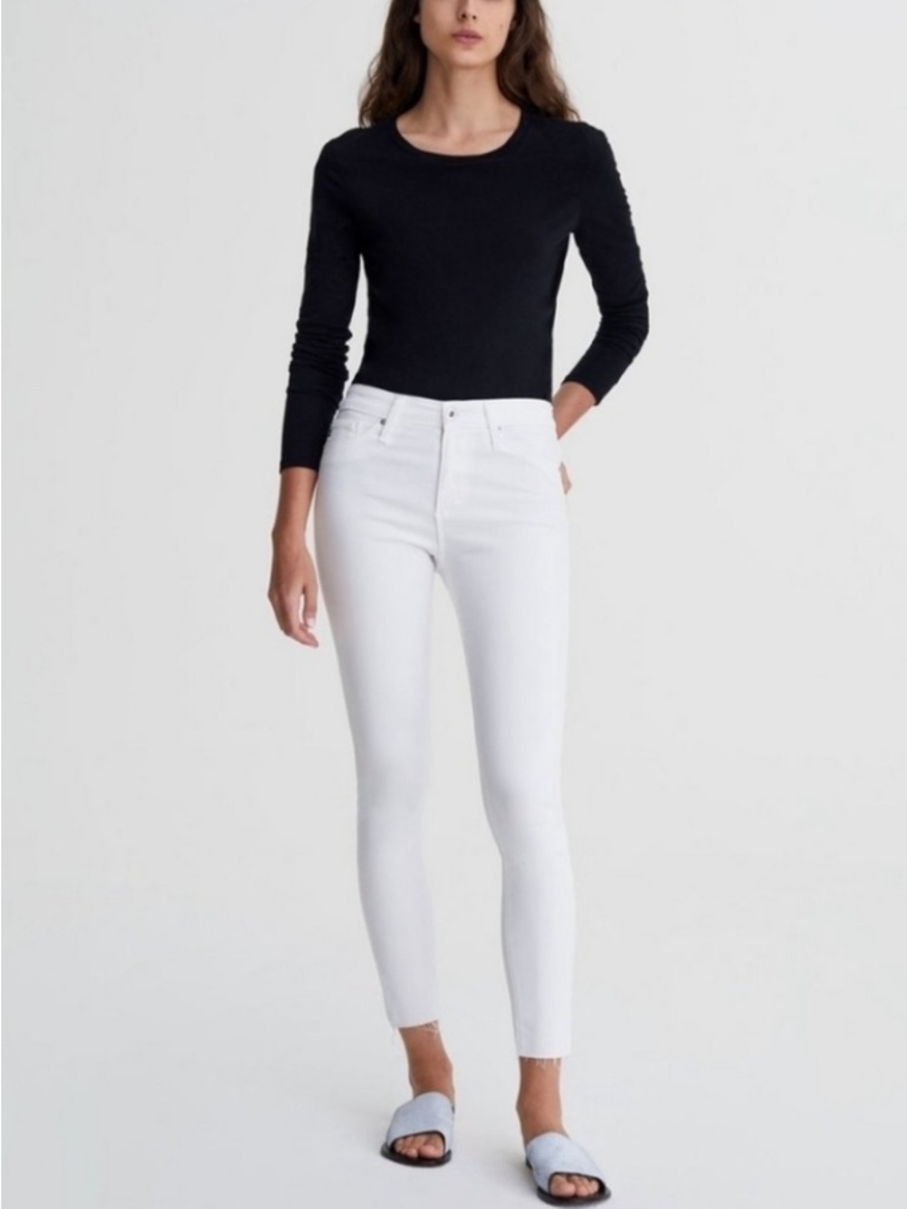 Ag Adriano Goldschmied White Skinny Ankle Jeans